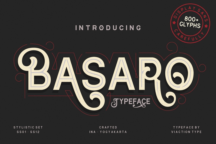 Пример шрифта Basaro Regular